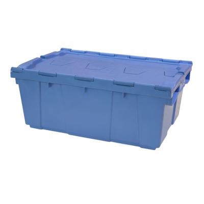 China Unfodable Stackable Plastic Storage Box Plastic Crate Moving Box With Lid For Sale for sale