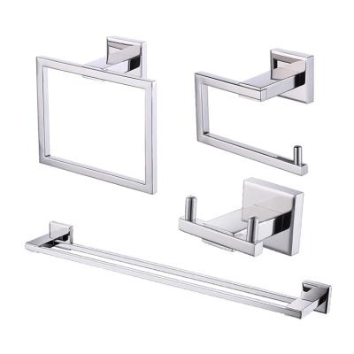 China Modern Modern Four Piece Wall Mount Stainless Steel Polished Finished Bathroom Accessories Set For Hotel Toilet for sale