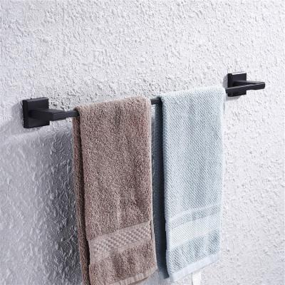 China Modern Custom Stainless Steel Brushed Towel Rack Black SUS304 Towel Rail Wall Mount Bathroom Single Finish Towel Rack for sale