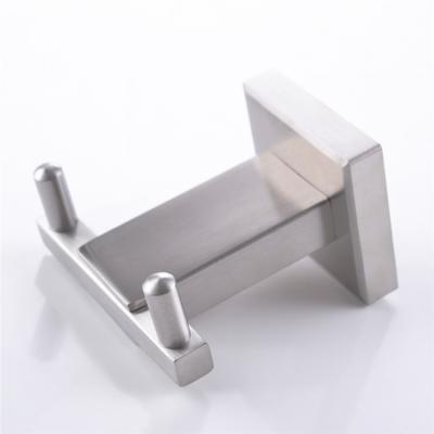 China Factory Bathroom Accessories Matte Clothes Towel Hook Stainless Steel Robe Modern Double Swept Hook for sale