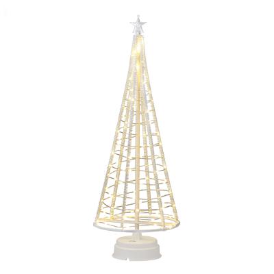 China Christmas Decoration 16.7inch Mini Diy Toys Decoration Metal Candle Holder Led Light Christmas Tree for sale