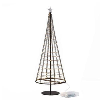 China Wholesale Black Large Christmas Decoration 16.7inch Ball Table Spiral Candle Holder Foldable Christmas Tree for sale