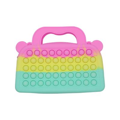 China Fashion Zipper Rainbow Push Pop Bubble Busy Person Purse Sensory Coin Purse for sale