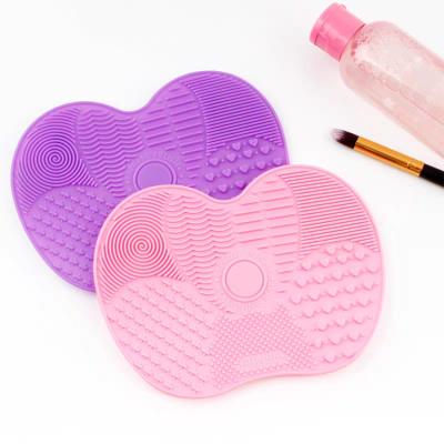 China Wholesale Bulk High Quality Non Slip Colorful Butterfly Shaped Silicone Makeup Brush Cleaner Mat 165*115mm for sale