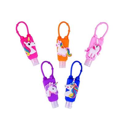 China Fashion and (clip on handbag) most popular custom cartoon hand sanitizer cute easy hold holder of 30ml mixed silicone animal gel for sale