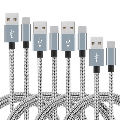 China 2am m 3m 3ft 6ft 10ft OEM Logo Braided Mobile Phone Fast Charging Usb Data Cable For Iphone Apple Cable for sale