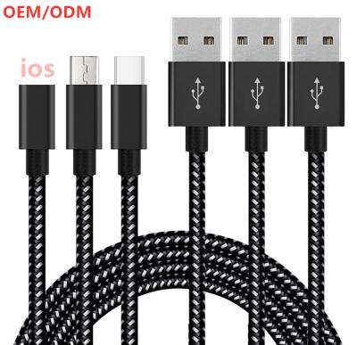 China MP3/MP4 Player 1M 2M 3M Nylon Braided Fast Charging USB Data Cable For Phone 12 11 x 8 7 6 for sale