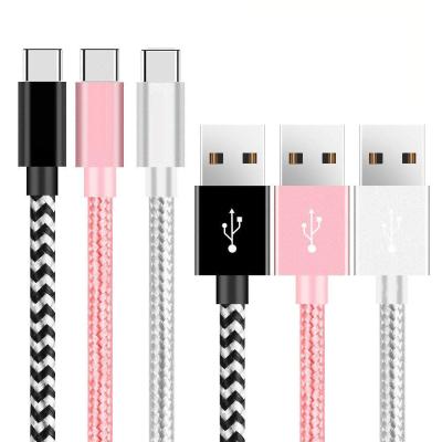 China Nylon Braided Type C USB Cable, USB Charger Cable USB MP3/MP4 Player Type-A to Type-C Cable Fast Charging Cord for sale