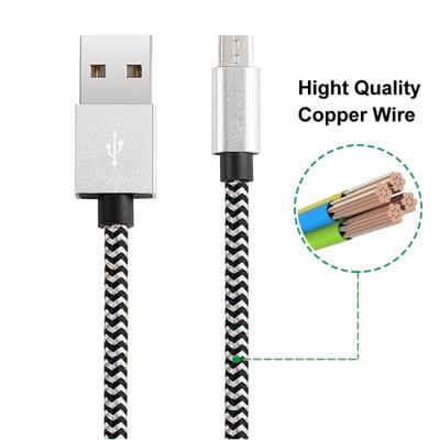 China MP3/MP4 Nylon Braided Micro USB, Micro USB Player 3m Flex Cable For Micro Cable USB Phone Data Line For Android for sale