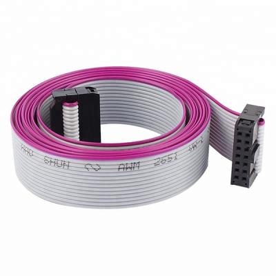 China Motorcycle 16Pin 2.54mm Flat Pitch 16 Wire F/F IDC Connector Cable AWM 2651 for sale