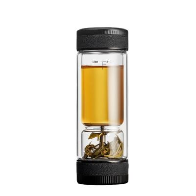 China Viable Chazhilian Tea Bottlebottle Traveling Tea and Water Separation Glass Water Bottle with Tea Infuser for sale