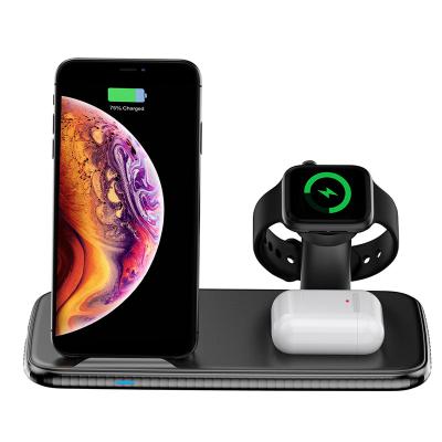 China Mobile Phone 4 In 1 Wireless Charger Multi Devices Phone Station 5W 7.5W 10W 15W Fast Wireless Charger for sale