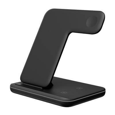 China Hot Selling Mobile Phone Qi Fast Stand 3 in 1 Wireless Charger Stand 10W Fast Watch 3 in 1 Magnet Wireless Charger Stand for sale