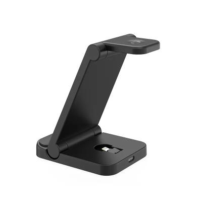 China Wireless Charging Dock Stand Watch Cell Phone 3 in 1 Series and Airpods 15W Fast Wireless Charging Station with Sleep-Friendly Fit for sale