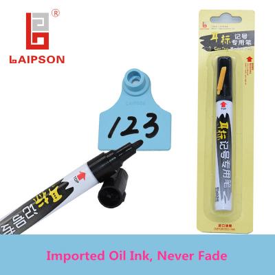 China Permanent Black Ear Tag Marker Pen 145mm*16mm UV Resistant For Pig Sheep Cattle for sale