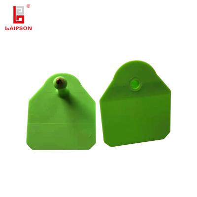 China Green BASF TPU 50MM Pig Ear Tag Closed Head ISO For Farm for sale