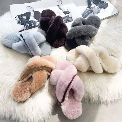 China CUSHIONING fashion leather slippers, designer fur slippers, children's fur slippers for sale