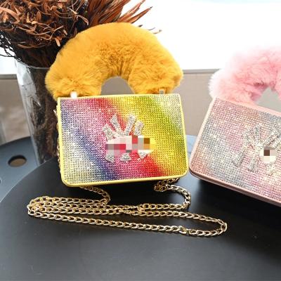 China Fashion Fashion Faux Fur Handbag Faux Fur Messenger Bag Kids Fur Bag for sale