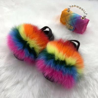 China CUSHIONING Wholesale Fur Slippers Kids Fur Slippers Faux Fur Slippers for sale