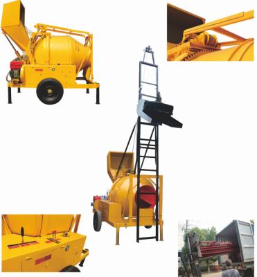 China Self-loading Concrete Mixer with Lifting Ladder JZC350 DHL for sale