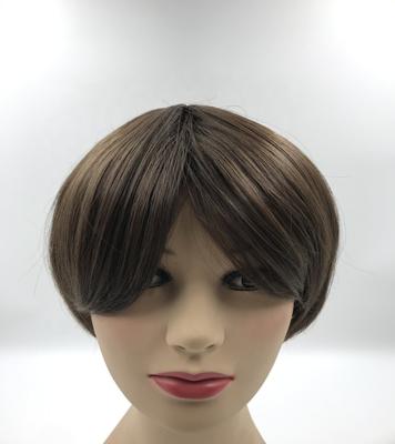 China High Quality Silky Straight Style Pixie Lead Wave Synthetic Hair Wig With Injection Skin Machine Made PU for sale