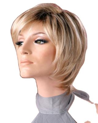 China Charming Fashionable Natural Straight Short Synthetic Hair Heat Resistant Female Wigs For White Women for sale