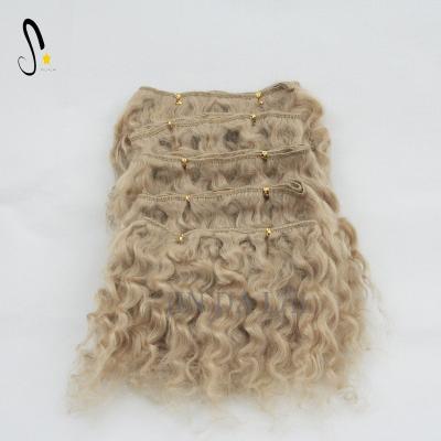 China High quality clean soft curly curly mohair extension wefts for sale