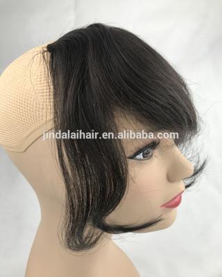 China Hot Selling Stock Silky Straight Wave Hair Front Bangs Attachment With Clips In For Women for sale