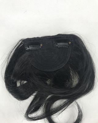 China Hot Selling Silky Straight Wave Short Hair Black Color Hair Bangs For Attachment for sale