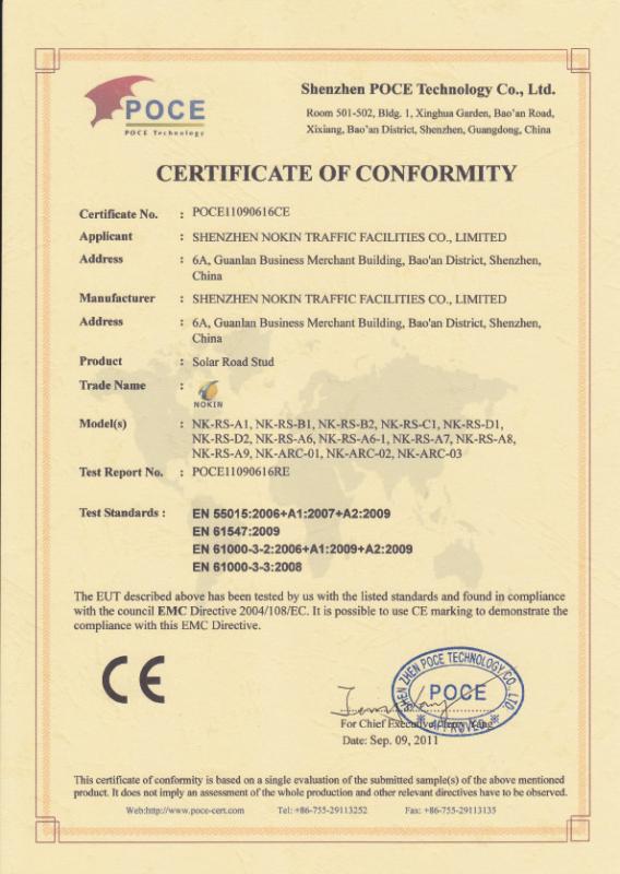 CE - Shenzhen Nokin Traffic Facilities Co., Limited