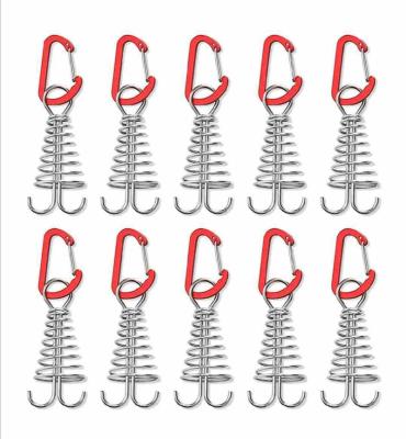 China Reinforce 10PCS Outdoor spring fish bone nails multifunctional tent canopy accessories pile adjustment rope buckle pallet fence tent nails for sale