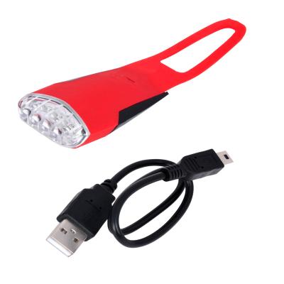 China Used To Mount Four Super Bright Bike LED Silicon USB Bike Light Set Wireless Rechargeable Tail Light Tail Light Combination for sale