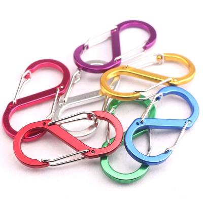 China Carabiner Hook Vendors 8 Lightweight Safety Mountaineering Hook Spring Snap Buckle Aluminum Metal Formed Climbing Carabiner Hook for sale