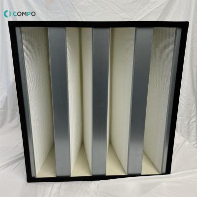 China Factory air purifier hepa filter h13 galvanized iron frame 4V bank air cleaner G.I. frame filter for sale