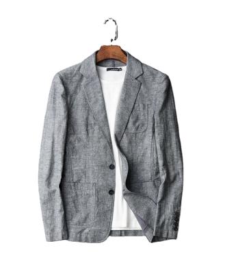 China OEM workable unstructured outdoor summer tropical island wedding plus size canvas and cotton slim fit jacket/suit/tuxedo for men for sale