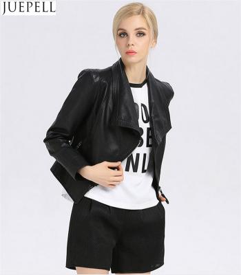 China Waterproof Women Leather Jacket Good Quality Women Black Leather Jacket for sale