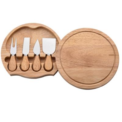 China Viable 4 Cheese Knives Set Wooden Handle Mini Knife Butter Spatula Cheese Cutlery Stainless Steel Cheese Slicer Cutter and Fork for sale