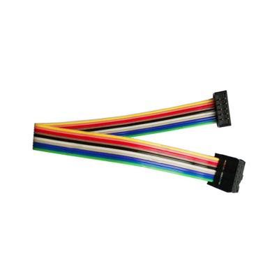 China UL2651 28AWG Home Appliance Flat Rainbow Ribbon Cables With 2*5P 10pin 2.54 Pitch IDC Connector for sale