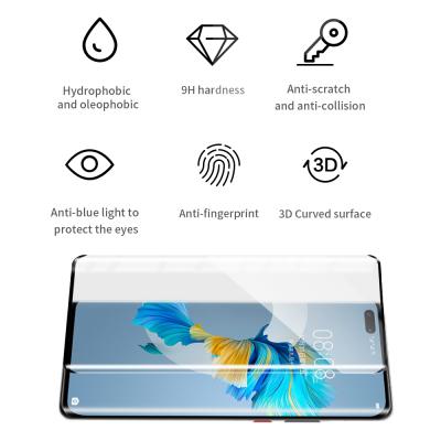 China Wholesale Veeturbo 9H HD High Clear Curved Premium Full Tempered Glass Screen Protector For Huawei Mate 40 Pro 40 Pro Plus Mate PR for sale