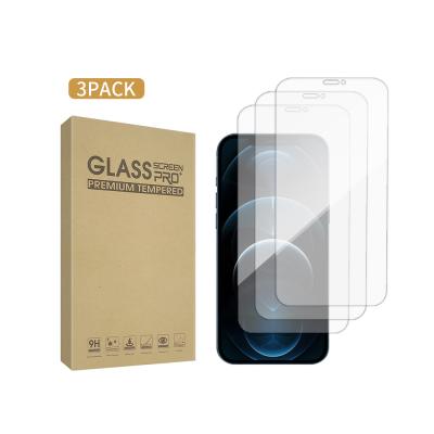 China Veeturbo Wholesale 9H 0.33mm Premium High Clear Explosion Proof Tempered Glass Screen Protector 3 Packs For iPhone 12max /12Pro/11/XR for sale