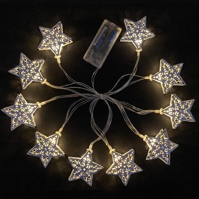 China Home Decoration Christmas Lights Christmas Tree Elk Snowflake Bells Love Variety of Wrought Iron Decoration Warm White Light Pendants for sale