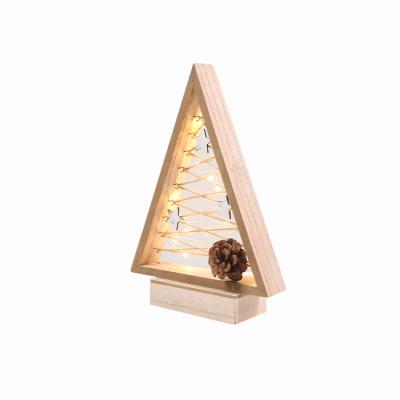 China European style simple home decoration small objects furnishings open creative wooden home furnishings led light for sale