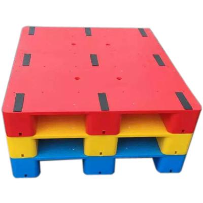 China 3 Runners Single Faced Hygienic Plastic Pallet Steel Reinforced Heavy Duty Plastic Pallet for sale