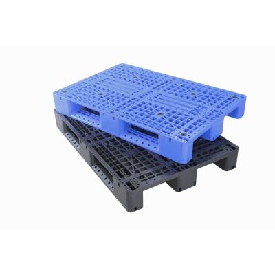 China Reusable Heavy Duty Steel Reinforced Plastic Euro Single Sided Skids Plastic Pallet for sale