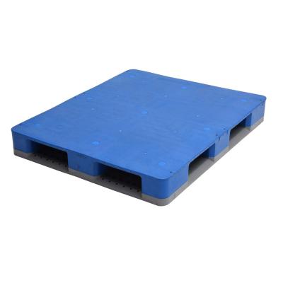 China Single Faced Blue Plastic Pallet Dimensions 1200X1000 Stackable Closed Deck Plastic Pallet Heavy Duty for sale