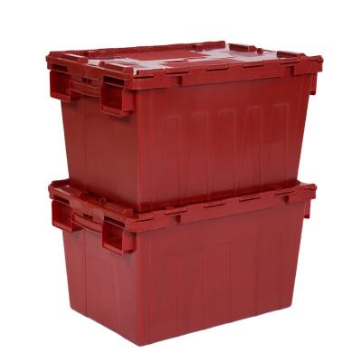 China Stackable box logistics strong plastic crates and stackable plastic container with tie lids for sale