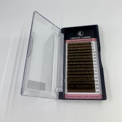 China Crystal Lashes Super Soft Soft J SALIC Since DD M L LC LD C CC D Curl 6-18mm Colored Wrapping Coffee Eyelash for sale