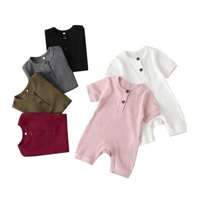 China Shoulder Factory Custom Breathable Elastic Ribbed Cotton Single Color Summer Baby Clothes Organic Rib Cotton/Double-needle Edge/Evelope Overlay Shoulder Rib Cotton /Double-Edge Evelope Organic Needle/Lap for sale