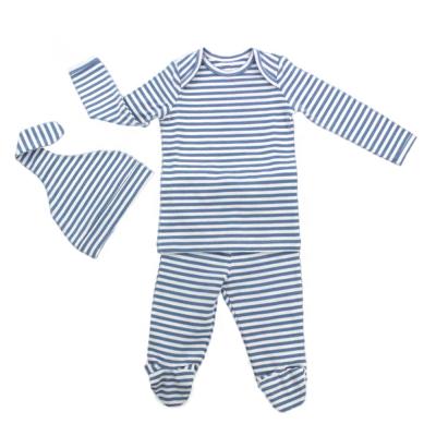 China Wholesale custom made cotton striped baby clothes antibacterial boy factory style baby clothing set sets for sale