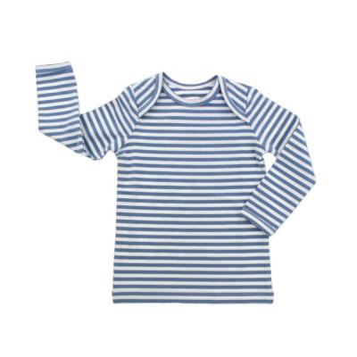 China Factory Wholesale Custom Anti Shrink Striped T Shirt 100% Cotton Long Sleeve Baby Tees Anti Shrink Baby Tees for sale